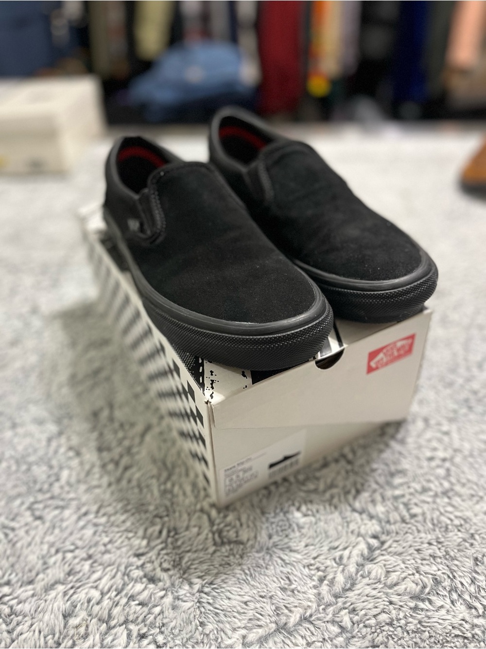 Vans Black Suede Classic Slip-On Loafers